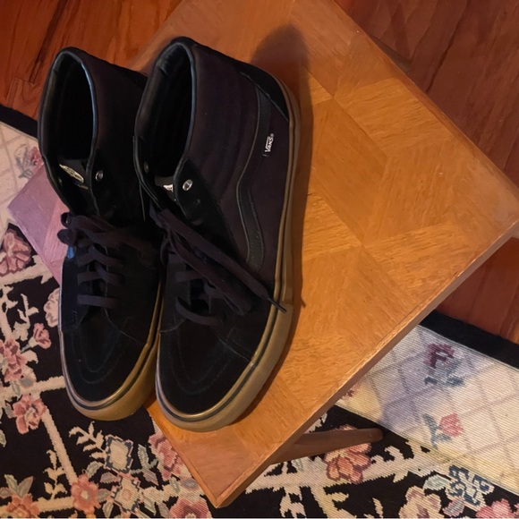 Vans Black and Tan High-Top Sneakers - Picture 7 of 8